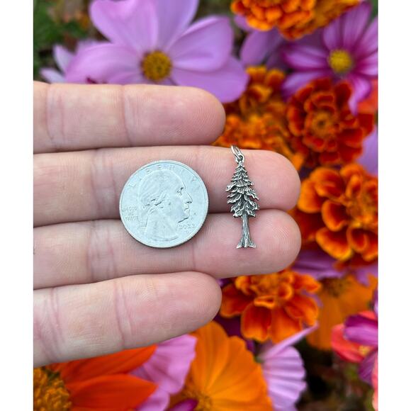 Sterling Silver Dimensional Pine Tree Charm - Picture 5 of 9